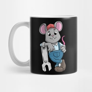 Mouse as Mechanic with Tools and Helmet Mug